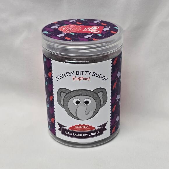 Scentsy Bitty Buddy Gray Elephant Plush Scented Black Raspberry Vanilla Fragrant - Picture 6 of 10